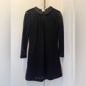 Black floral embroidered lace dress